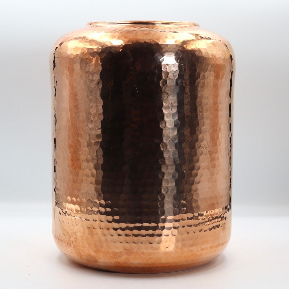 Turkish Copper Hammered Vase Handcrafted Artisan Decorative Boho Home Decor 9.5"